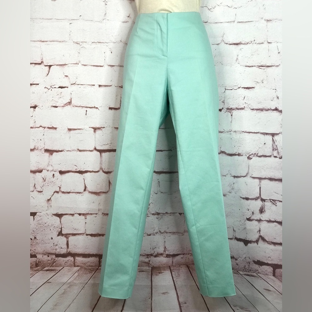 BELLA COLORI Aquamarine Teal Pastel High Waist Tailored Slacks Pants Size 8